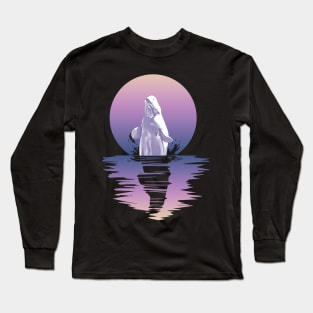 Beluga whale, Whale, Ocean, Sunset, Mammal, Sun Long Sleeve T-Shirt